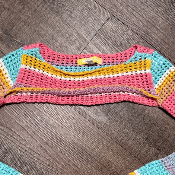 Urban Outfitters Multicolor Crochet Crop Top - Pink, Turquoise, Yellow, Lavender - Picture 4 of 7